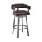 Armen Living Lorin 30" Bar Height Swivel Bar Stool in Java Finish and Chocolate Faux Leather LCLRBAJVCHO30 - alternate 1